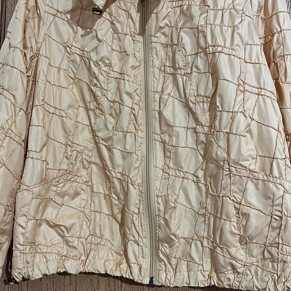 Zenergy Women’s Yellow-Orange Embroidered Crinkle Lightweight Jacket Sz-M - Picture 3 of 7